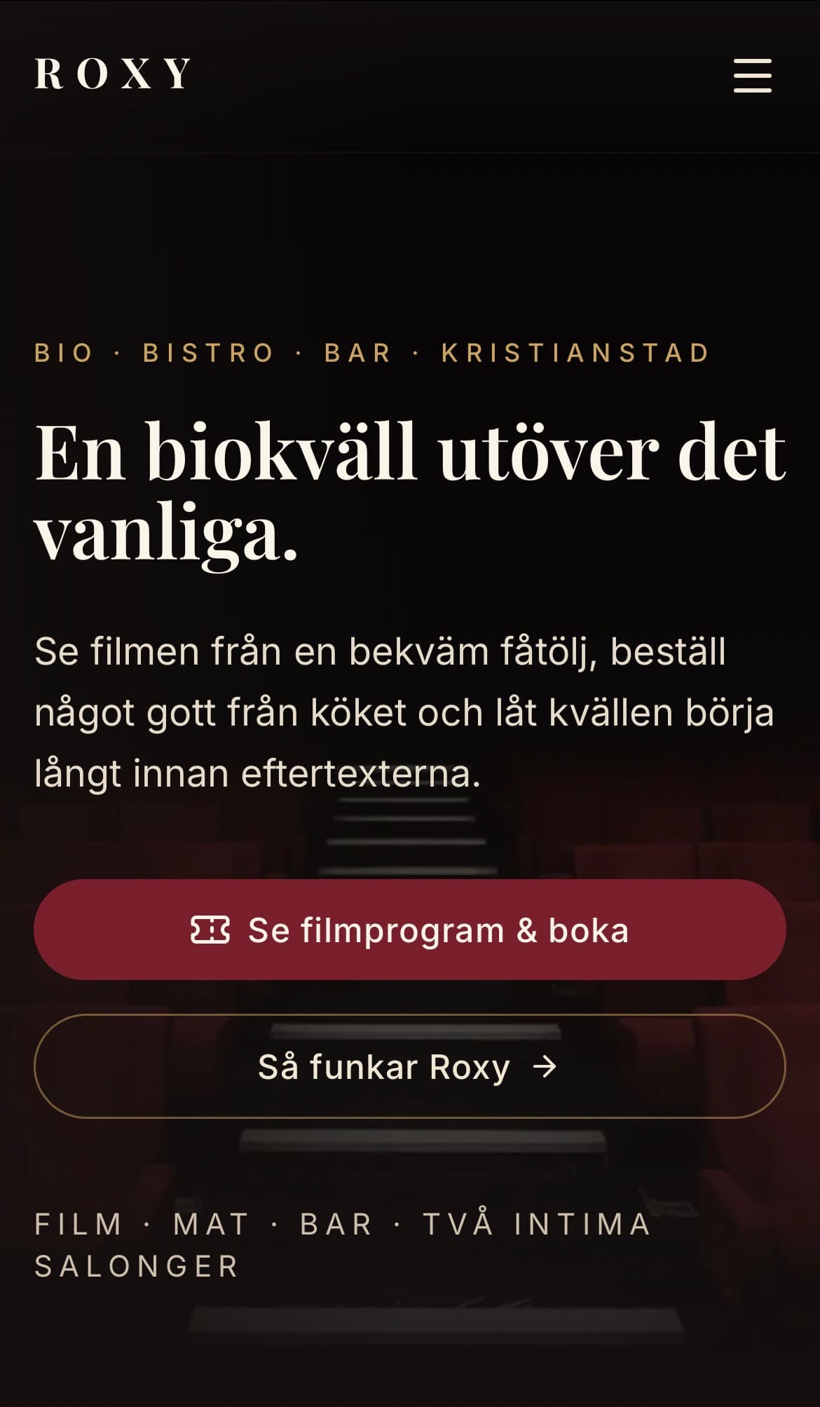 Roxy redesign shown on mobile